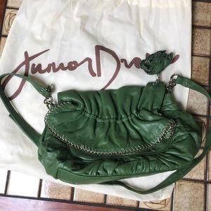 Junior Drake purse leather shoulder bag green